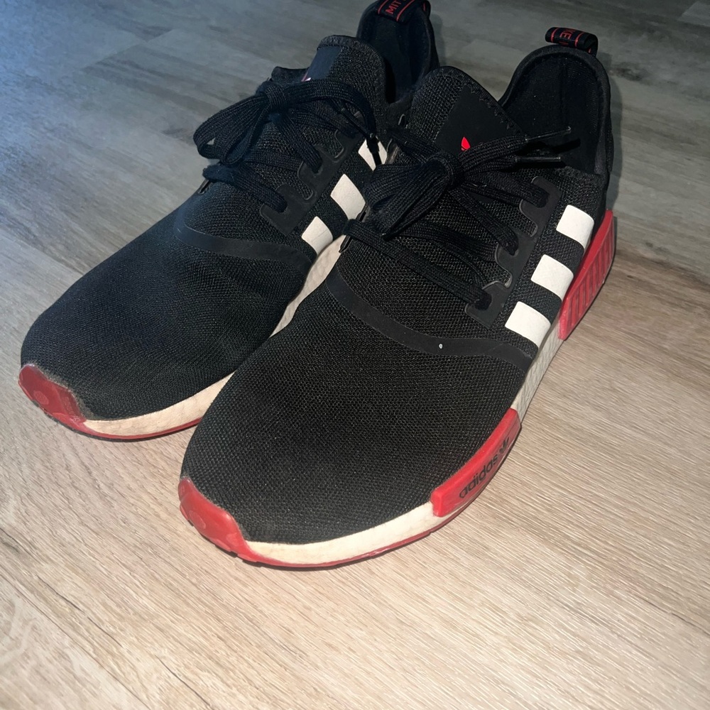 Adidas Men's Black White and Red Sneakers